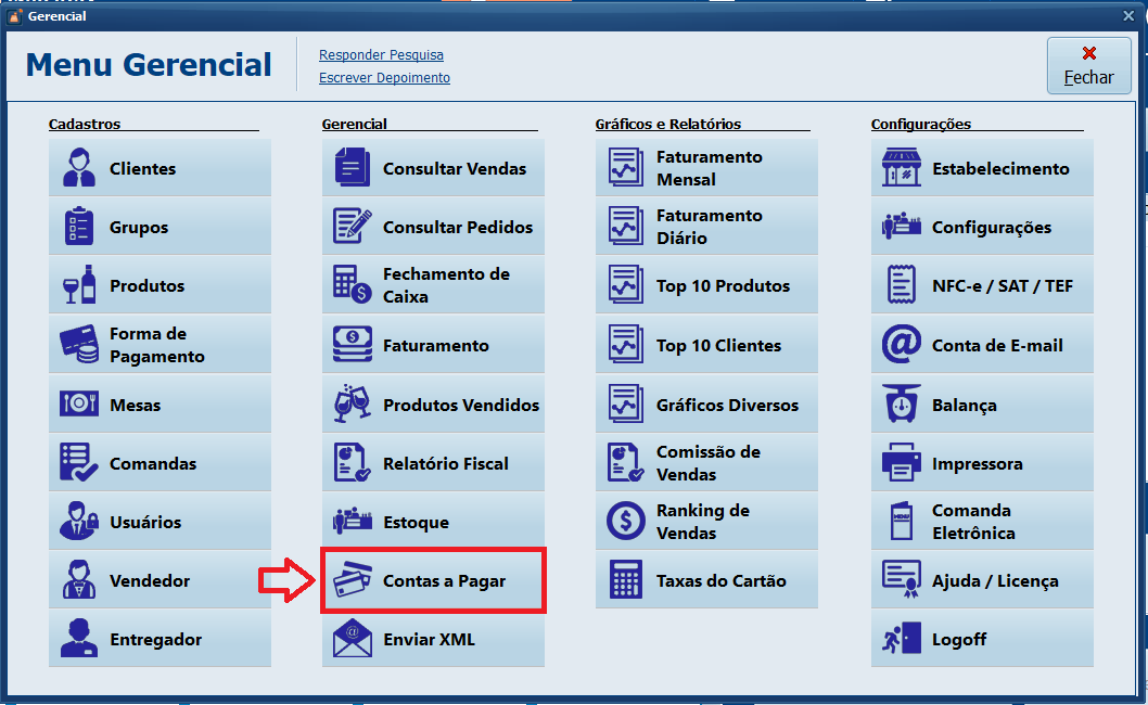 Como gerar o relatório de Contas Pagas no PDV Datacaixa Tecnologia