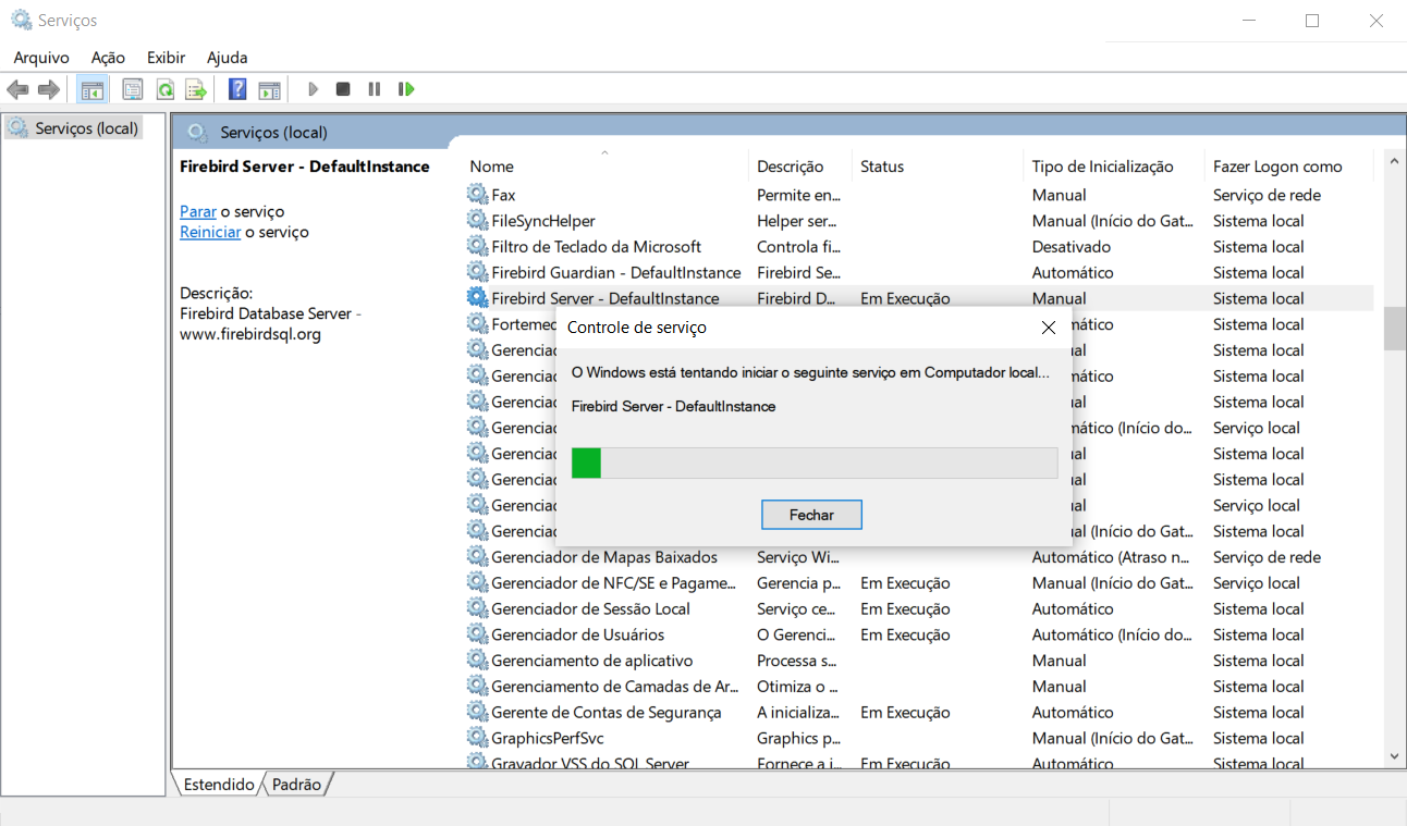 Como reiniciar o serviço do Firebird no Windows? – Datacaixa