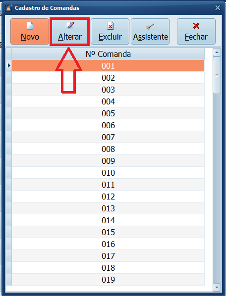 ALTERAR COMANDAS