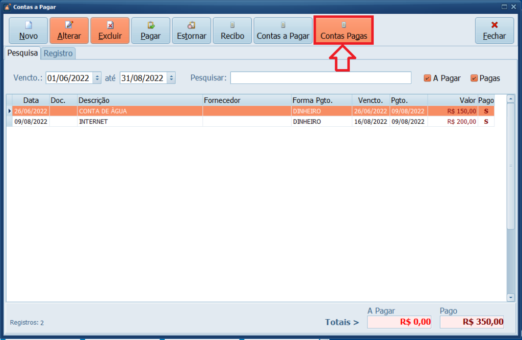 CONTAS PAGAS