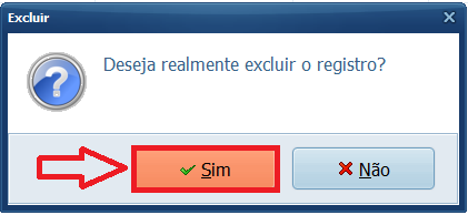 SIM EXCLUIR CONTA