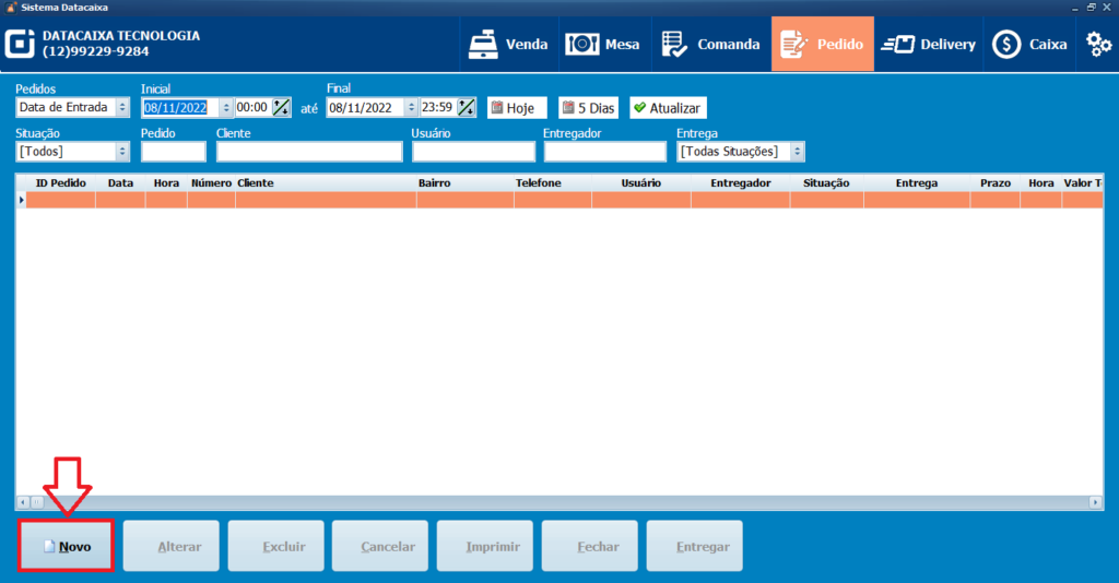 PEDIDO NOVO