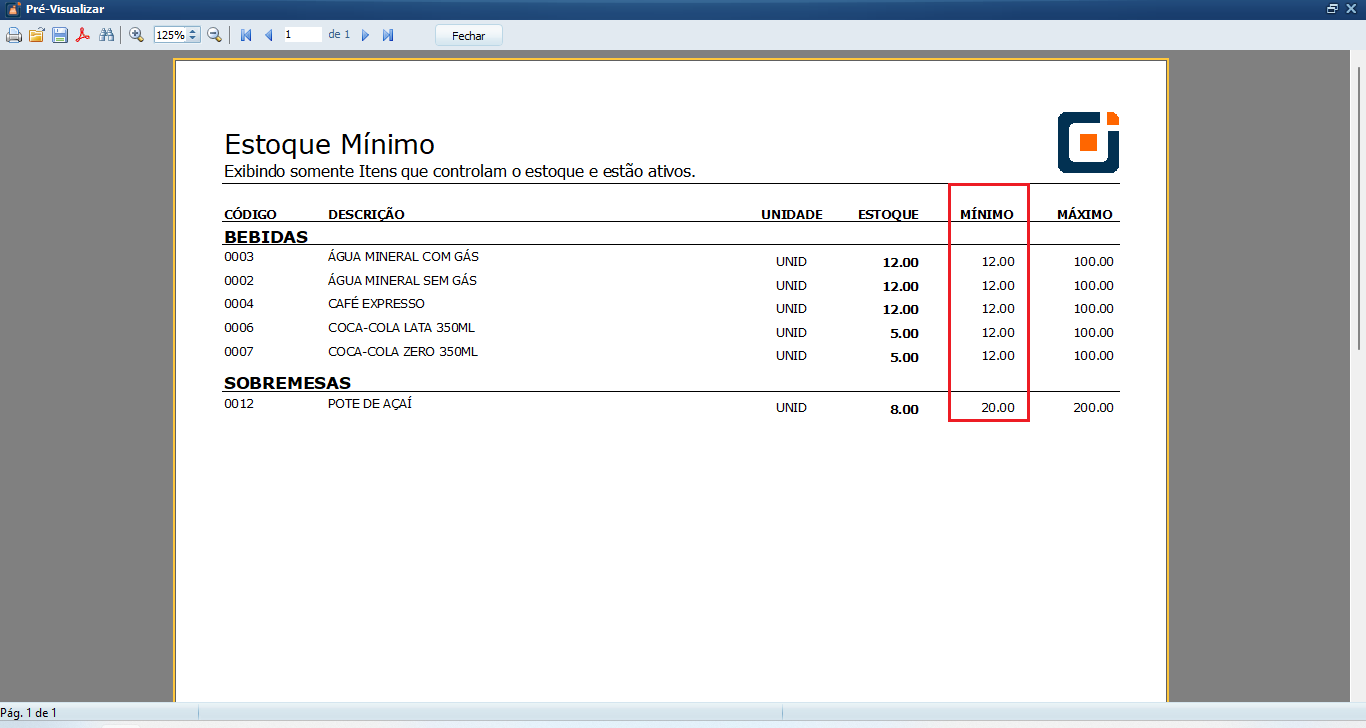 Estoque Mínimo 