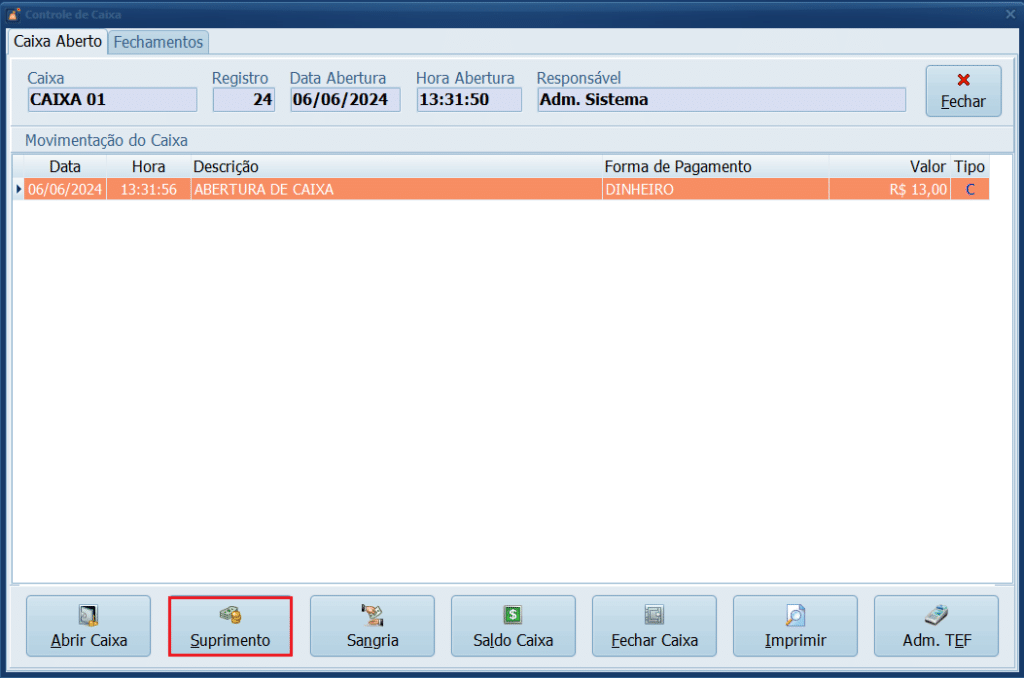 Suprimento_PDV | Datacaixa