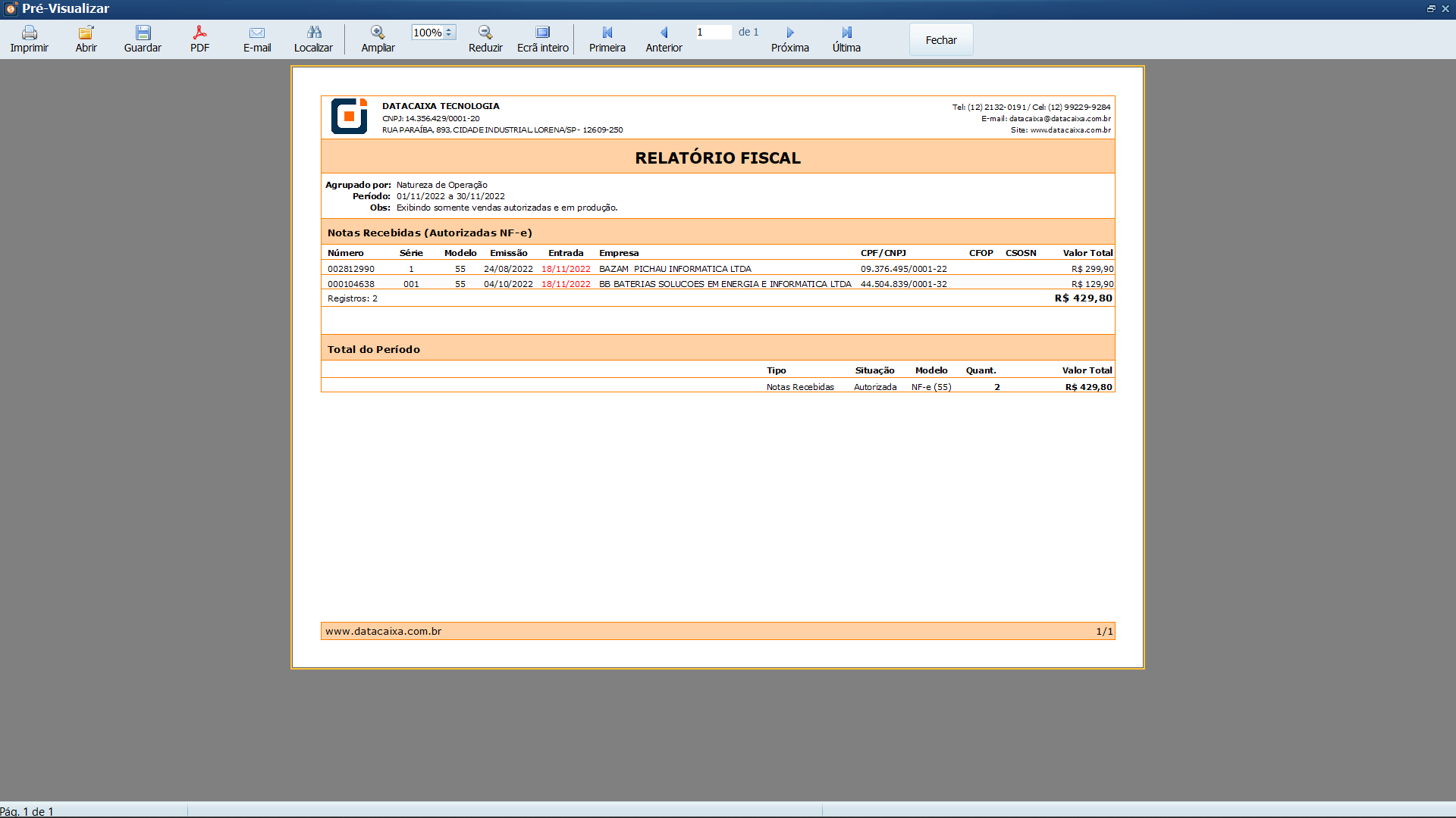 Como Gerar O Relatório Fiscal No Gestão Datacaixa Tecnologia 7613