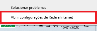 Abrir configurações de Rede e Internet