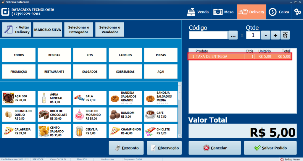 Delivery Exemplo Taxa de Entrega | Datacaixa Tecnologia Delivery Exemplo Taxa de Entrega