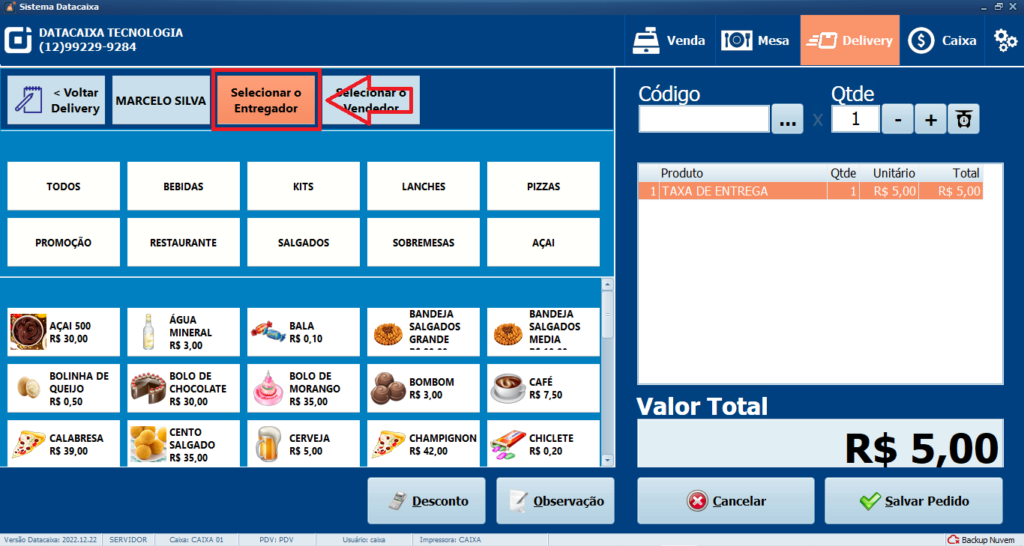 Delivery Selecione Entregador | Datacaixa Tecnologia Delivery Selecione Entregador