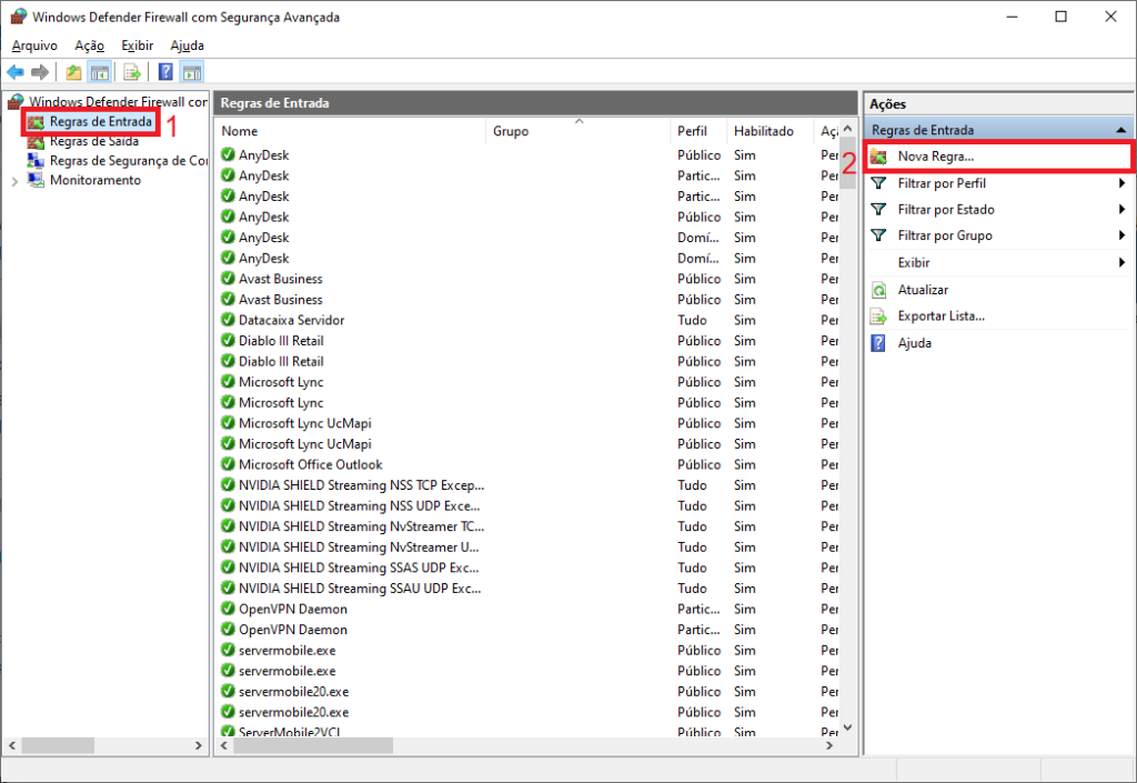 Firewall Nova Regra