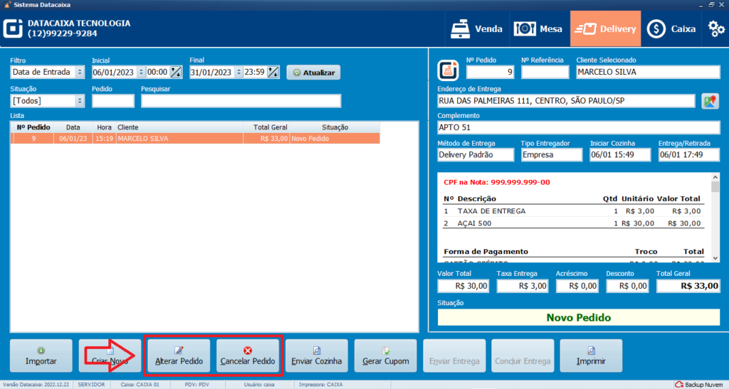 Delivery Alterar Cancelar | Datacaixa Tecnologia Delivery Alterar Cancelar