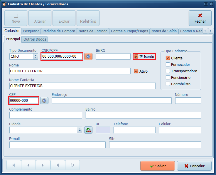 Cadastro de Cliente_Exterior_Gestão | Datacaixa