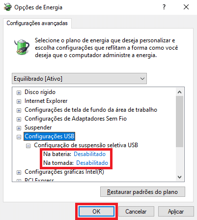 Configuração de suspensão seletiva USB | Datacaixa Tecnologia Configuração de suspensão seletiva USB
