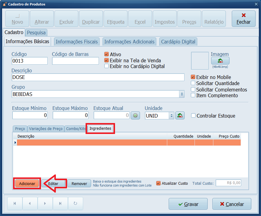 Cadastro Dose | Datacaixa Tecnologia Cadastro Dose