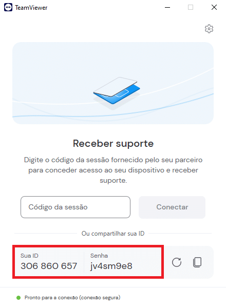 Sua ID e Senha Teamviewer