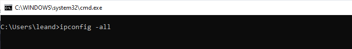 Prompt ipconfigall