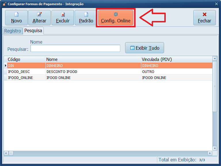 Formas de Pagamento Configuração Online