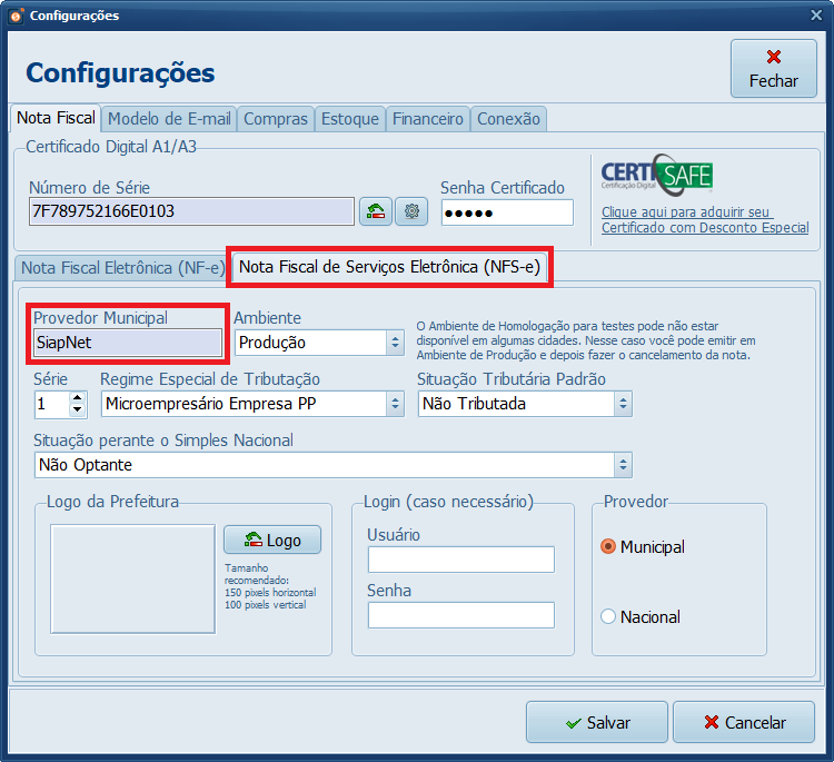 Provedor Municipal na NFSe