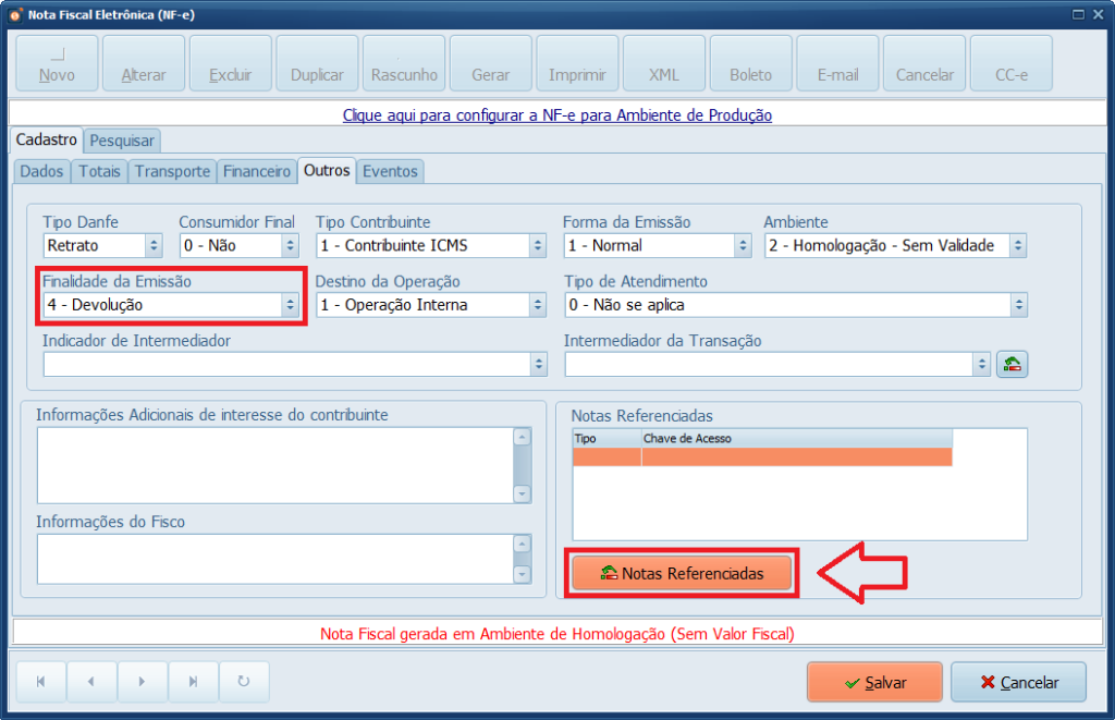 Finalidade da Emissão 4 Devolução Notas Referenciadas | Datacaixa Tecnologia Finalidade da Emissão 4 Devolução Notas Referenciadas