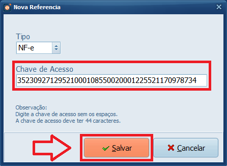 Nova Referência Chave de Acesso