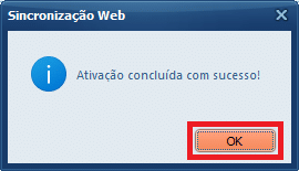 Ativação Web concluída com sucesso