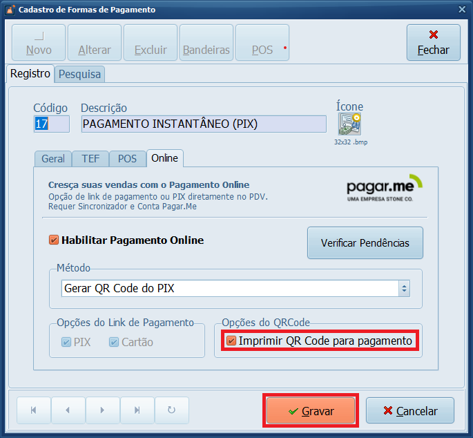 Imprimir QR Code_Gravar | Datacaixa