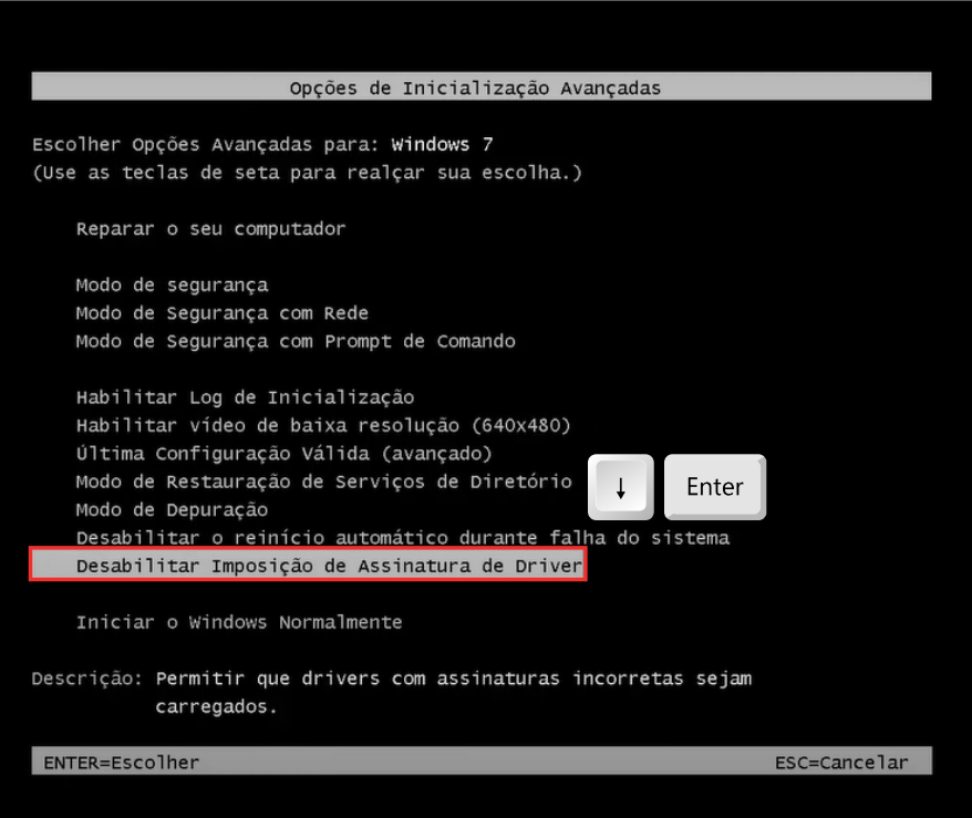 Captura de tela 2024-09-18 121756 | Datacaixa Tecnologia Desabilitar Imposição de Assinatura de Driver