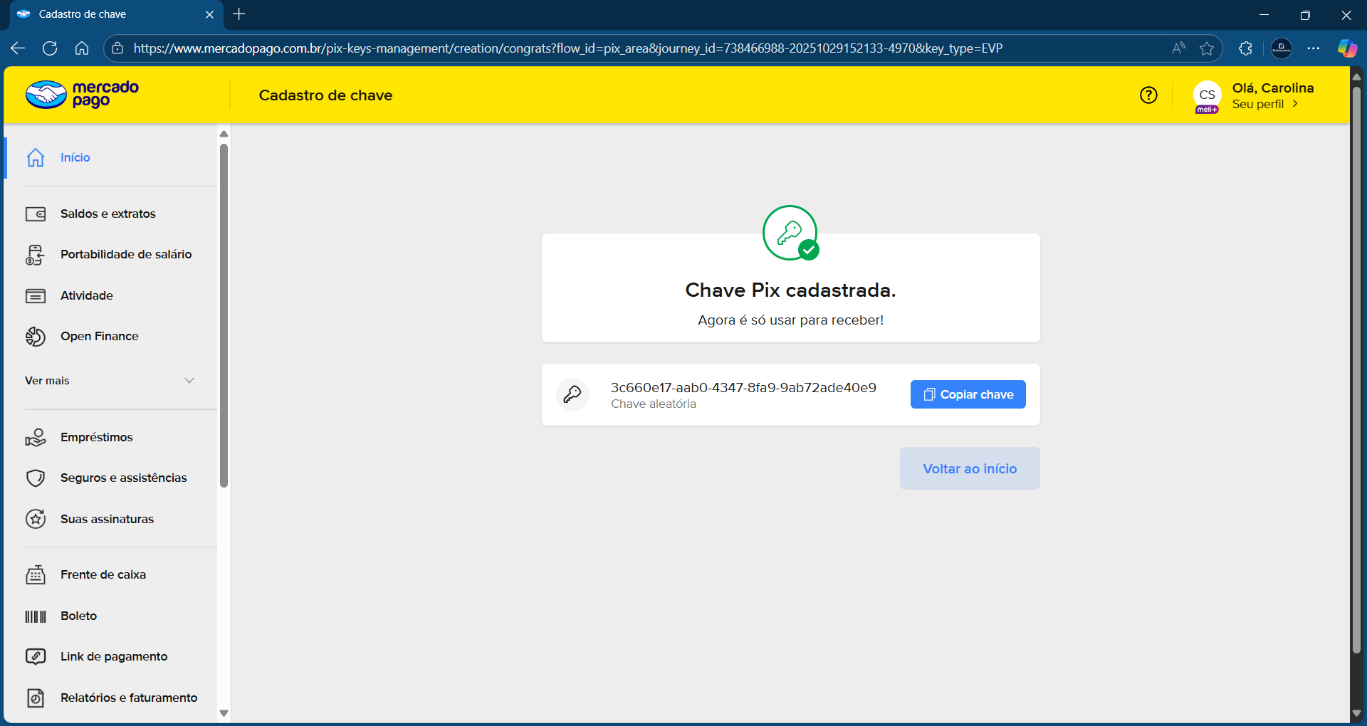 chave-pix-cadastrada | Datacaixa