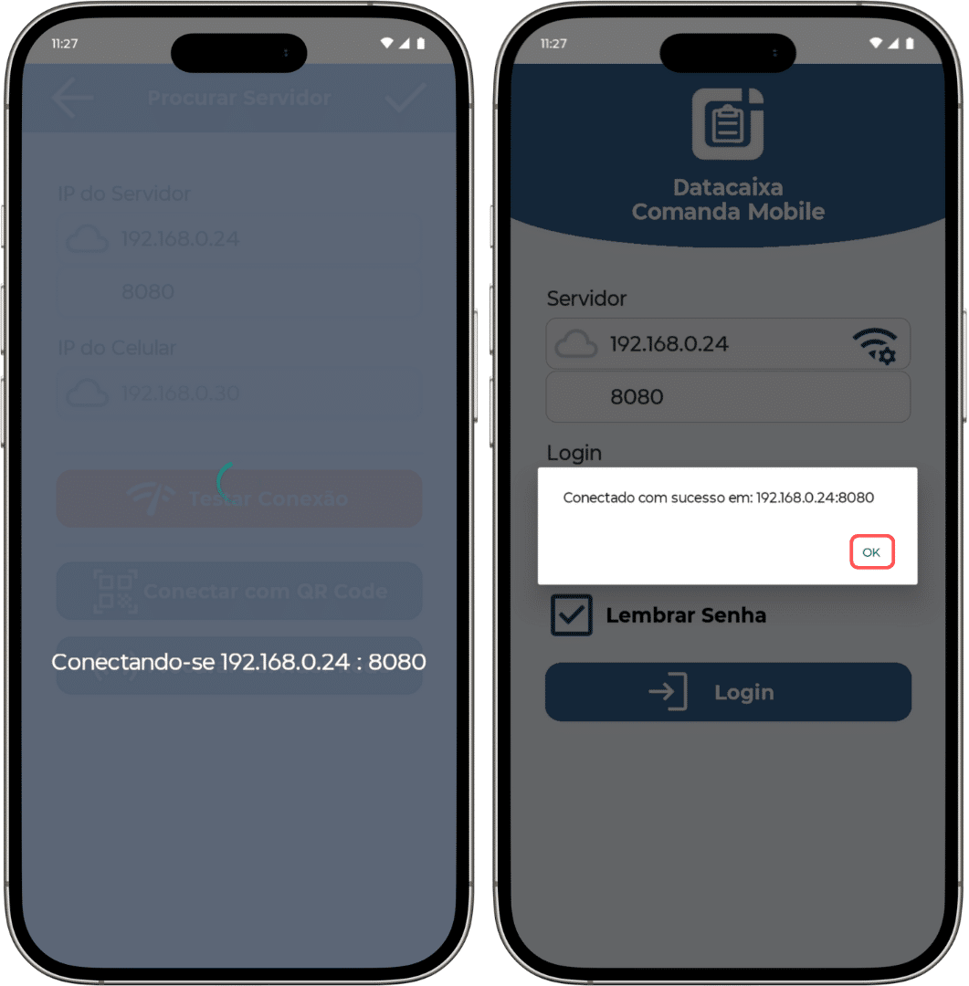 Comanda Mobile_2025_Conectando-se | Datacaixa Tecnologia Datacaixa Comanda Mobile - Conexão com Servidor