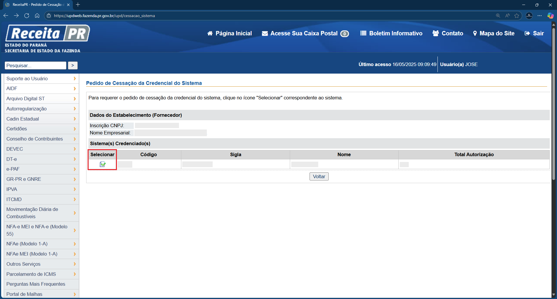 Cessacao_de_sistema_Sefaz_PR | Datacaixa