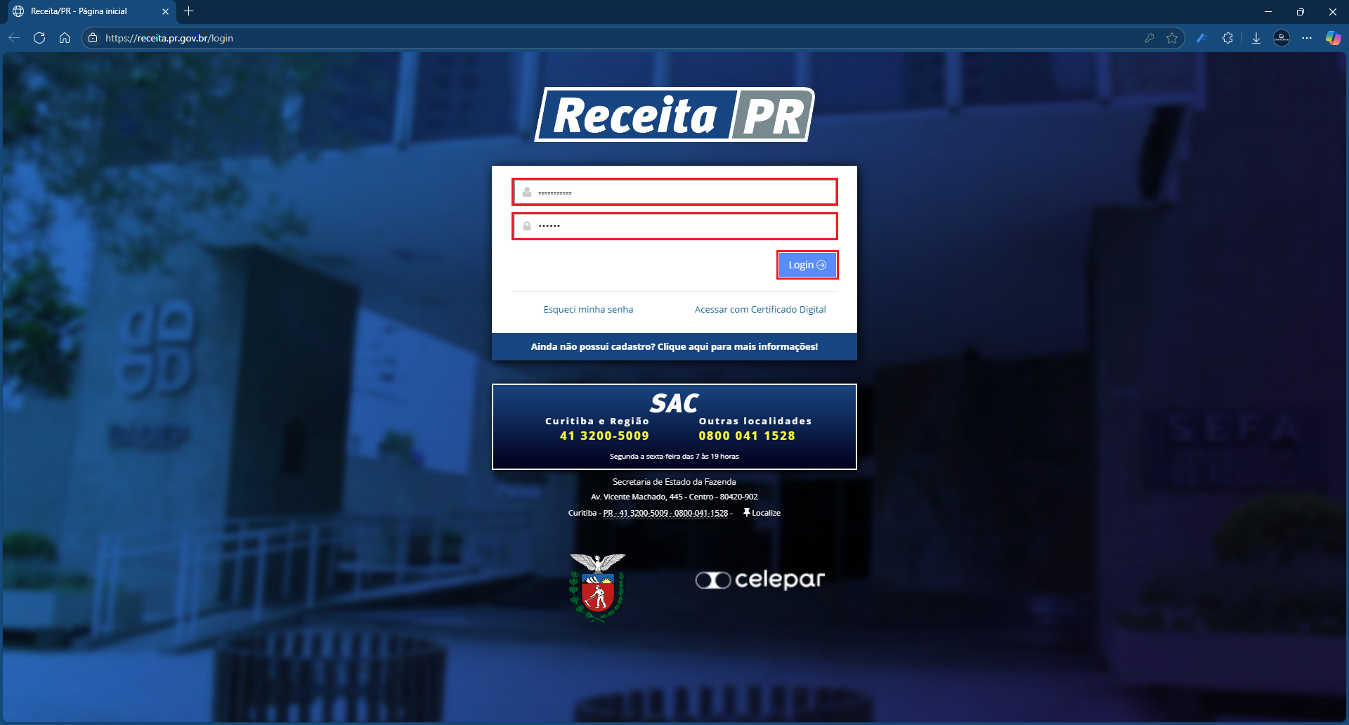 Login_Receita_PR | Datacaixa Login na Receita/PR