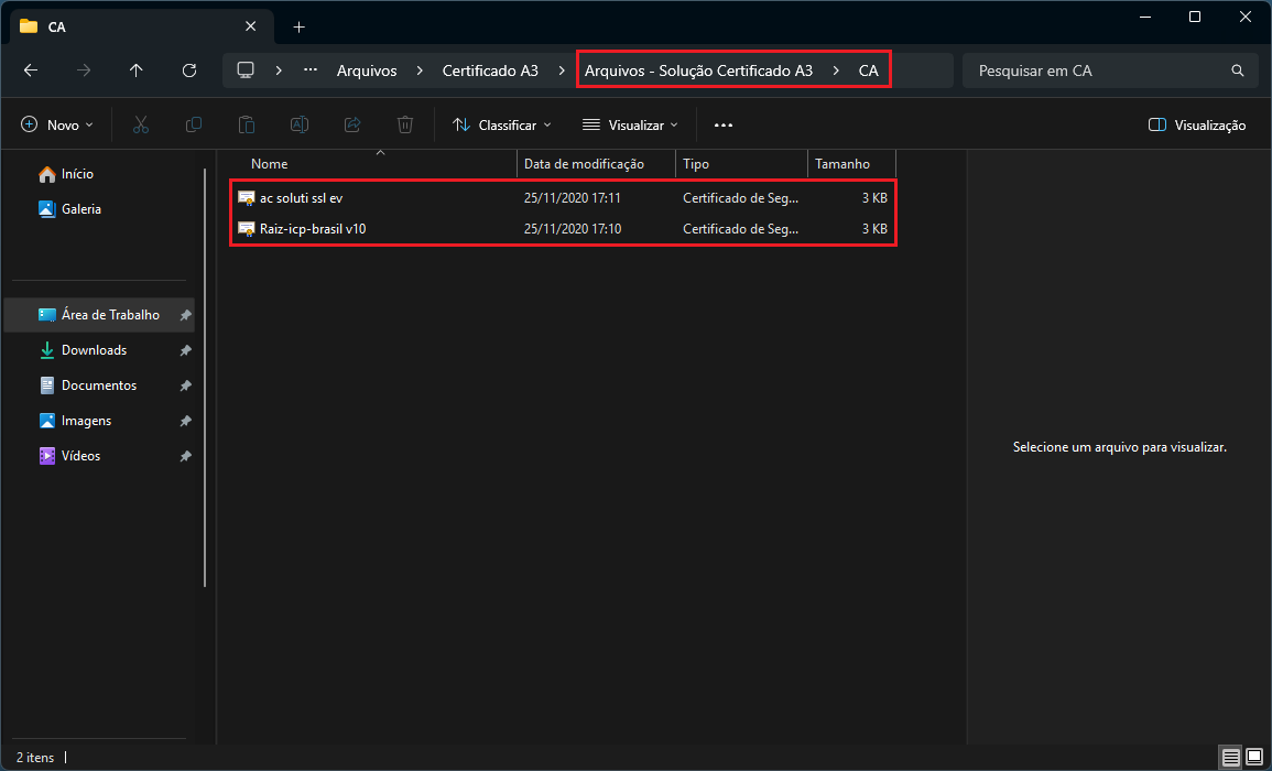 Pasta CA_Certificados | Datacaixa
