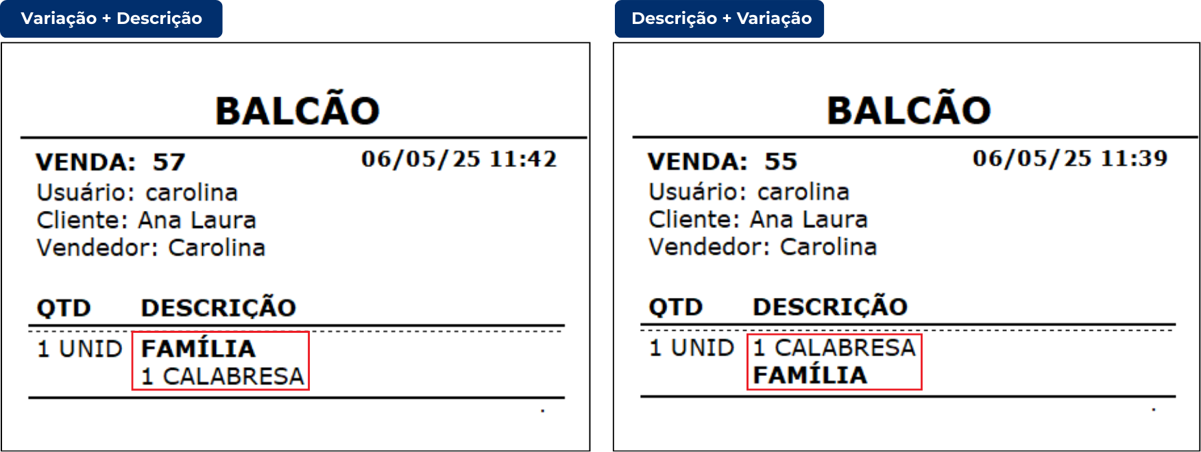 Variação_Descrição_Exemplo na Impressão | Datacaixa Tecnologia