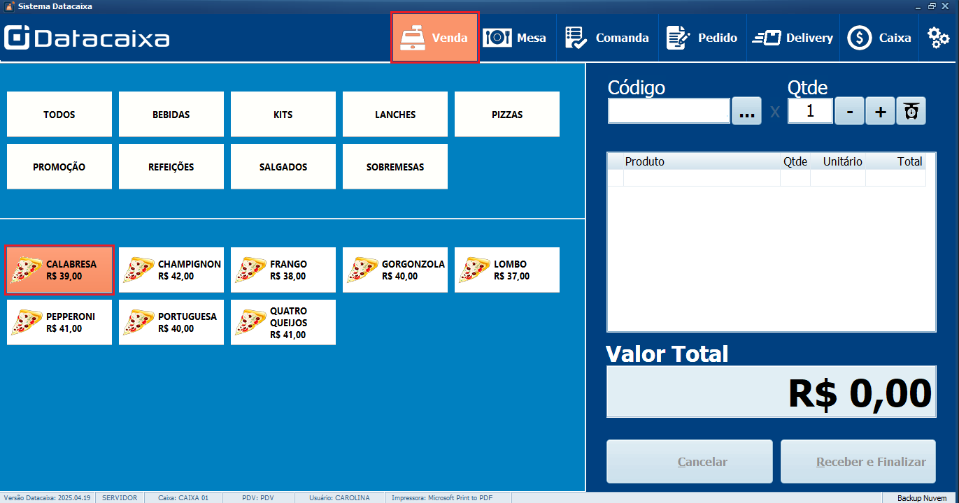 Venda_Produto_Complementos_Formato | Datacaixa Tecnologia
