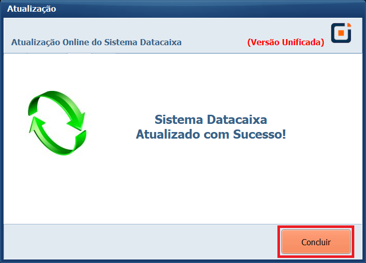 atualização-concluir | Datacaixa Atualizar o Sistema Datacaixa