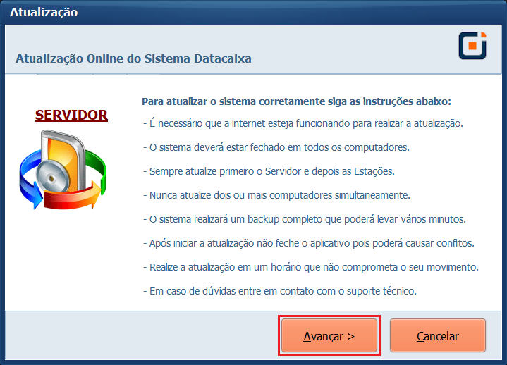 avançar-atualização | Datacaixa