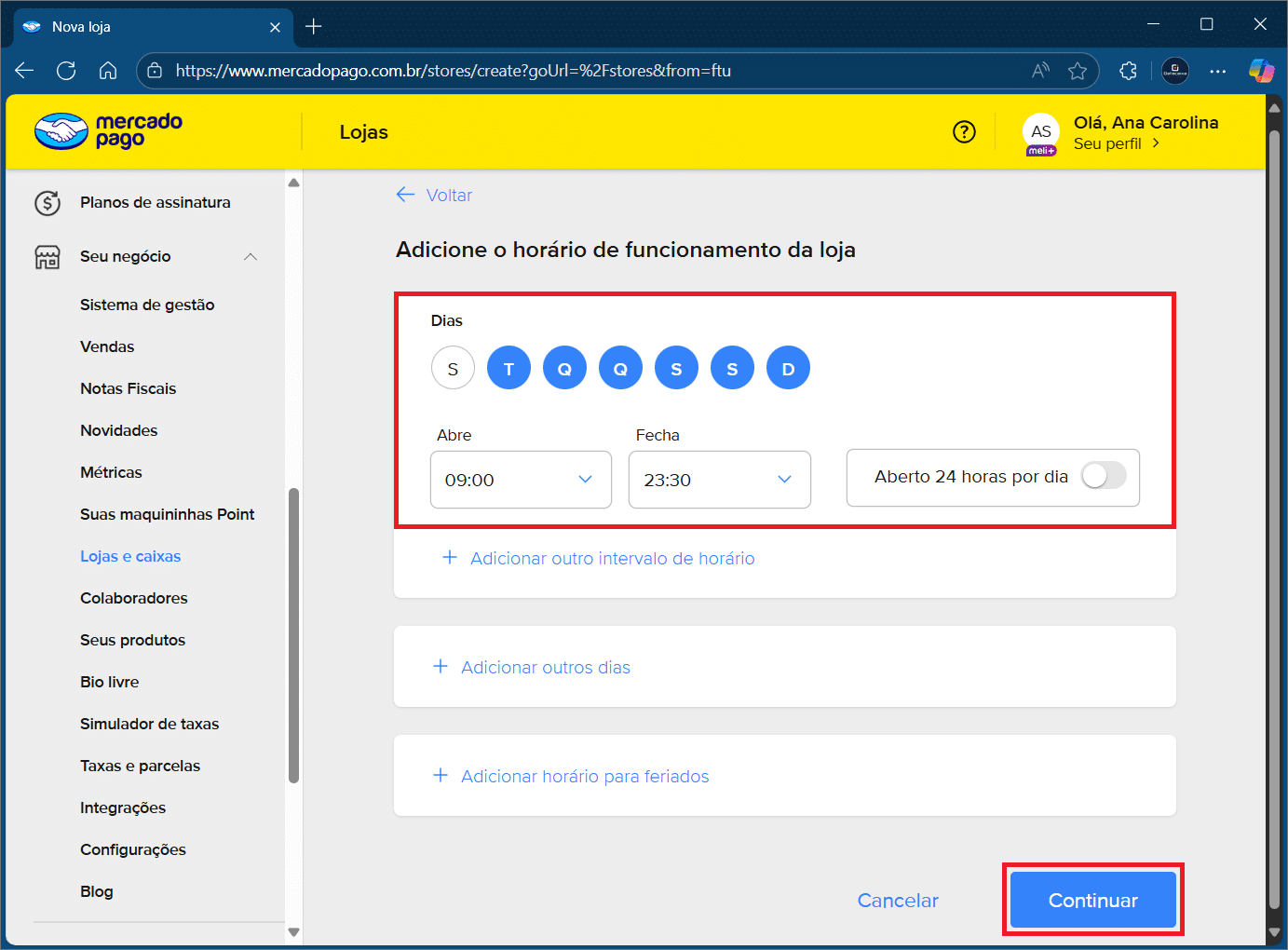 horario-de-funcionamento-continuar-mercado-pago | Datacaixa